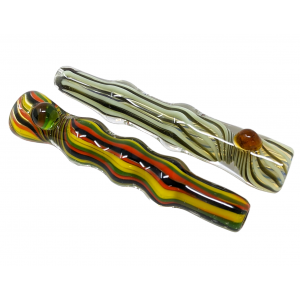 3.5" Bubble Body Color Twist Marble Chillum Hand Pipe (Pack of 2) - [GWRKP142]